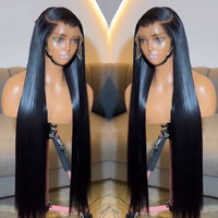 Perruques vietnamiennes brutes de 40 pouces, cheveux humains, lace front, vente en gros, 13x6, lisses comme des baguettes, couleur naturelle, perruque frontale HD pour femmes noires