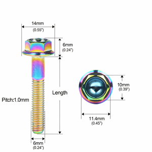 สลักเกลียว<span class=keywords><strong>ไท</strong></span>เทเนียมชุบสังกะสี M8 <span class=keywords><strong>M12</strong></span> ระยะห่างเกลียว 1.25/1.5 มม. หัวหกเหลี่ยม คุณภาพสูง ทนการกัดกร่อน สลักเกลียวมอเตอร์ไซค์แบบกำหนดเอง - Product Image 6