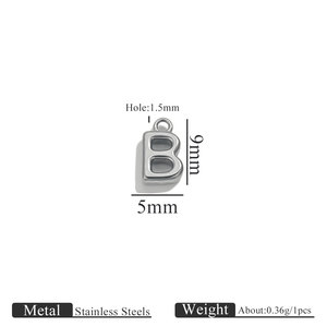 D260 Populaire Mini Lettre Charme Bulle 18k Or Argent Plaqué 3D Puffy Alphabet Initial En Acier Inoxydable Pendentifs - Product Image 6