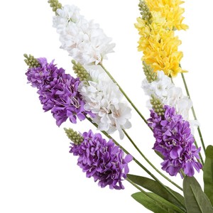 ดอกไฮยาซินธ์ประดิษฐ์สีเขียว 3 หัว พร้อมดอกลาเวนเดอร์สีขาวเหลือง สำหรับตกแต่งโต๊ะในงานแต่งงาน ทางเดิน และประดับตกแต่ง - Product Image 5