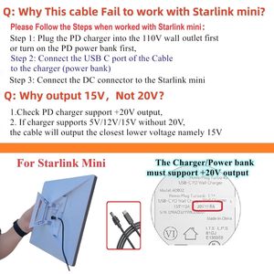Câble d'alimentation Starlink Mini USB-C vers DC 18AWG, cordon de charge étanche, compatible avec les chargeurs PD, portable <span class=keywords><strong>pour</strong></span> l'extérieur, 3M disponible - Product Image 6