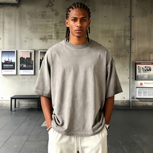 Camiseta Corta TKAN627D, Estilo Nuevo, 100% Algodón, Lavada, Holgada, Personalizada, Moda Urbana para Hombre, Talla Grande, Estilo Desgastado - Product Image 2