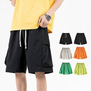 Shorts de travail d'été pour hommes, couleur unie, double poche, longueur mi-cuisse, pantalon de sport décontracté, polyvalent, tendance, vente en gros - Product Image 1