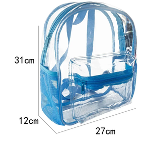 Zaini trasparenti per studenti <span class=keywords><strong>blu</strong></span> di grande capacità zaino da <span class=keywords><strong>donna</strong></span> impermeabile Bookbag da scuola per ragazze borse trasparenti - Product Image 6