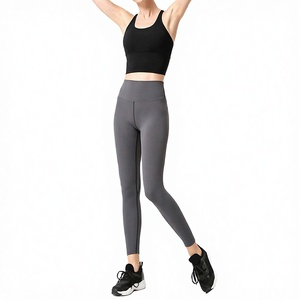 Conjunto de Yoga de 2 Piezas para Mujer, Color Negro y Gris, de Primera Calidad, Leggings de Yoga de Cintura Alta con Control de Abdomen, Malla Elástica en Cuatro Direcciones, Acolchado - Product Image 3