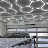 Lampu Plafon Heksagonal 5 Grid Berkualitas Tinggi, Lampu Garasi Heksagonal Produk Terbaru, Lampu Kerja Mobil Baru untuk Tukang Cukur