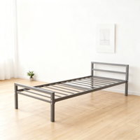 Cadre de lit simple en acier durable, lit en tube métallique pour dortoir, maison, chambre à coucher, meubles