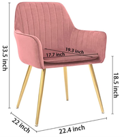 Chaise de salle à manger moderne de luxe en velours avec structure en métal mobilier pour hôtels et bureaux à domicile chaises de salle de bains et appartements