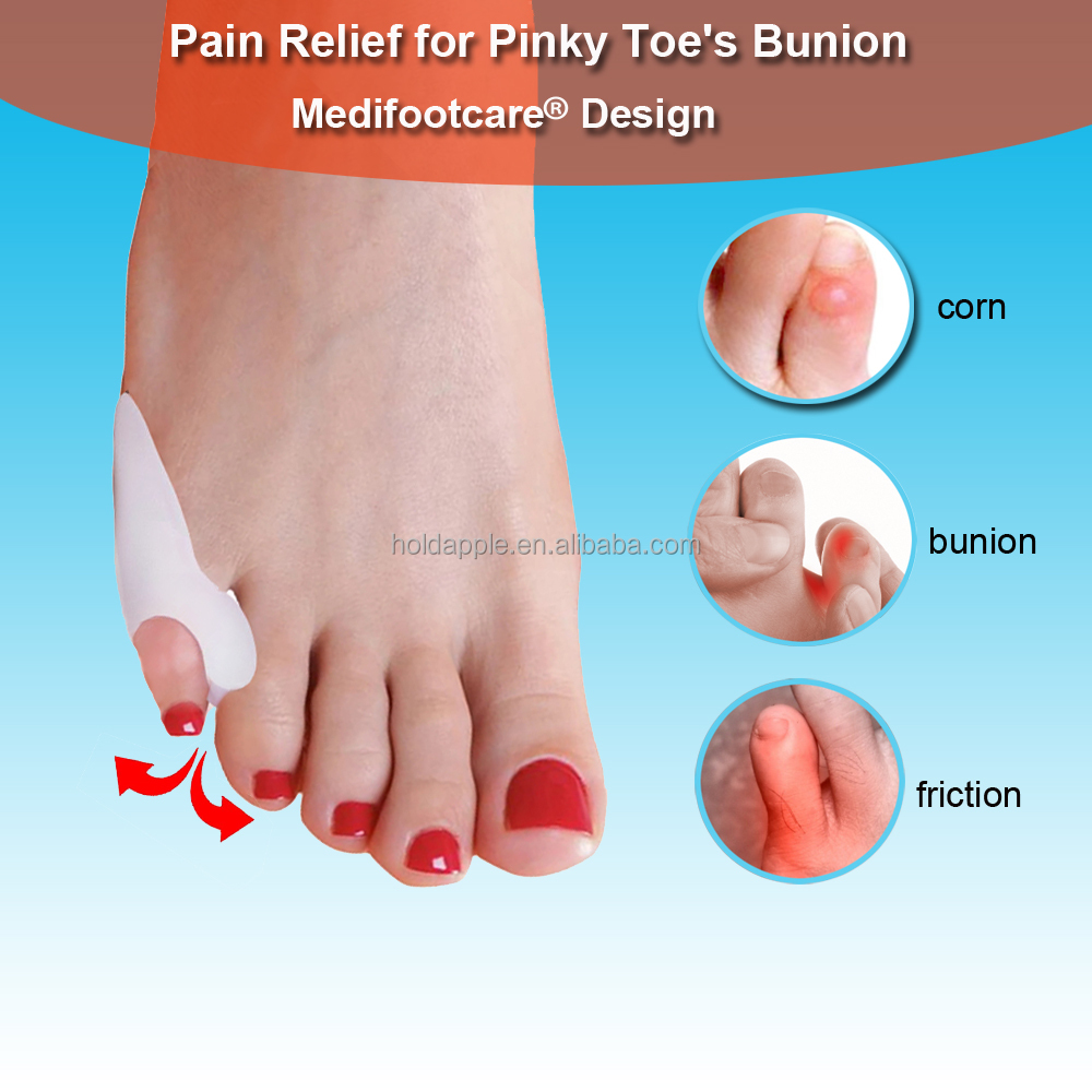 Silicone Gel Bunion Toe Corrector Orthotics - 1 Pair, Flexible Straightener Separator For Pain Relief