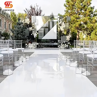 Tapis miroir blanc personnalisé pour mariage en plein air, revêtement de sol réfléchissant, tapis miroir pour la décoration de la scène de fête de mariage