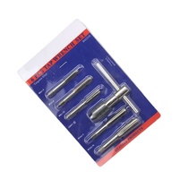 Pexmientas 6 buah Set kunci Tap, pegangan T metrik dapat disesuaikan M6/M7/M8/M10/M12 alat jahit tangan ketukan dan Set mati