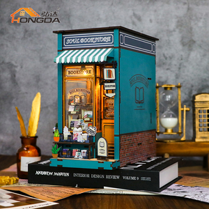 Hongda handmade m2314 Linh Hồn Nhà sách 3D cuốn sách bằng gỗ Nook <span class=keywords><strong>DIY</strong></span> thu nhỏ cuốn sách Nook Kit với ánh sáng - Product Image 4