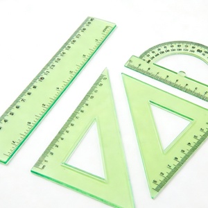 Juego de Reglas de Papelería de Colores para Estudiantes, 4 Piezas, con Regla Recta, Regla Triangular y Transportador, Ideal para Estudiantes Escolares - Product Image 4