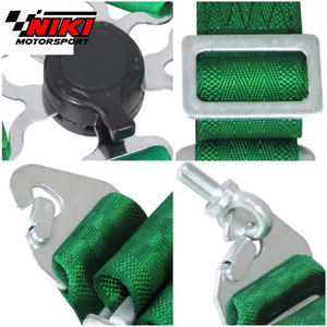3 "ग्रीन 5 बिंदु दोहन Camlock रेसिंग सीट बेल्ट कंधे जल्दी रिलीज ताला - Product Image 3