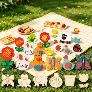 Artigianato in Legno Personalizzato Adatto per Lavoretti Fai-da-Te dei Bambini, Forme di Animali e Fiori in Legno da Dipingere - Product Image 5