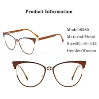 8580 Nouveaux stocks haut de gamme Lunettes de vue pour femme, design œil de chat unique, monture pont, ultralégères, mode, pour ordinateur, vente en gros