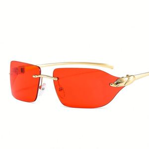 New Arrivals Retro Men Leopard Leg <b>Rimless</b> <b>Sunglasses</b> UV400 Women Metal <b>Sunglasses</b> 2021 - Product Image 1