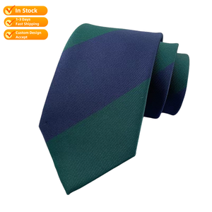 Cravate à rayures <span class=keywords><strong>Repp</strong></span> en stock prêt | Cravates à col Jacquard en polyester avec logo personnalisé pour hommes | Fête de mariage d'affaires uniforme scolaire - Product Image 1