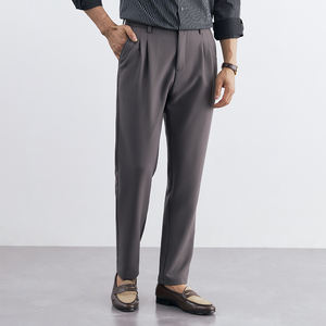 Calças Casuais de Verão em Algodão com Contas de Damasco Confortáveis e Respiráveis Versáteis Pretas Longas para Homens Sem Necessidade de Passar - Product Image 4