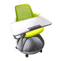 Chaise de formation pour étudiants célibataires de réunion de bureau administratif en gros avec porte-gobelet et tablette pivotante à 360 degrés