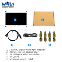 Module d'affichage LCD TFT Waiken 7 pouces avec rétroéclairage LED, interface d'entrée vidéo numérique HD, résolution 1024x600 pour Raspberry Pi