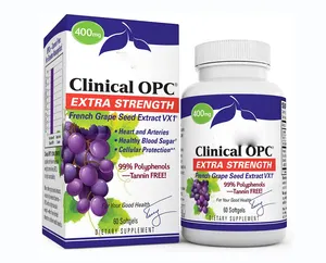 OEM Blood Pressure Supplement Grape Seeds Polyphenols Organic Grape Seed Extract Antioxidant Capsules for Immune System Booster