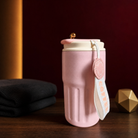 Mug à café intelligent en acier inoxydable 316, avec affichage de la température, isolation sous vide, portable, compatible voiture, à parois droites, pour le commerce transfrontalier