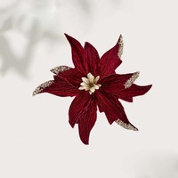 Fleurs de Noël artificielles écologiques modernes bordeaux, vente en gros directe d'usine, 31 cm, pour décorations de mariage
