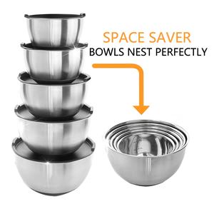 Juego de Tazones para Mezclar de Acero Inoxidable Personalizados al por Mayor con Tapa de PLA y Base de Silicona, Varios Colores y Tamaños, Tazón para Hornear, Accesorios de Cocina - Product Image 3