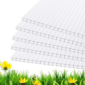 XINHAI Hoja de <span class=keywords><strong>Policarbonato</strong></span> Hueco de Doble Pared con Protección UV Transparente, Color y Longitud, <span class=keywords><strong>4mm</strong></span>, 6mm, 8mm, 10mm - Product Image 1