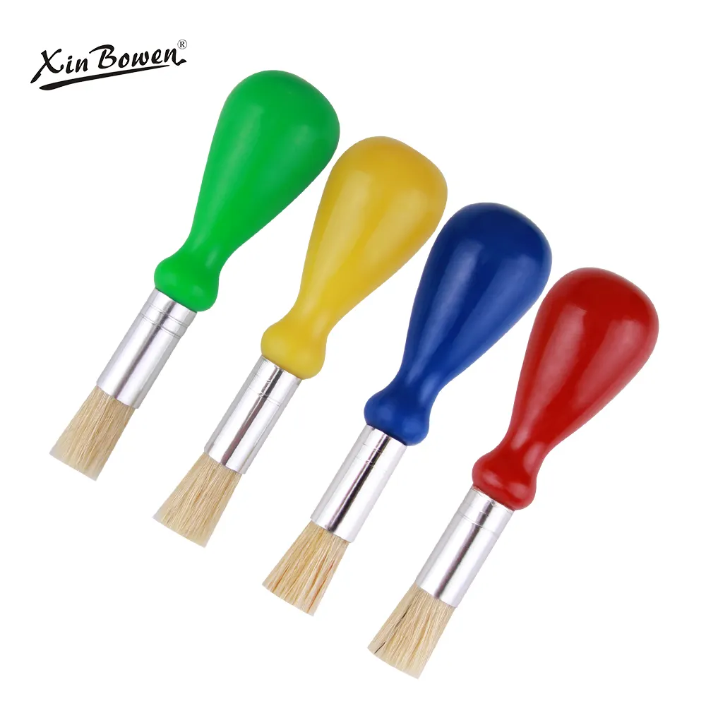 Xin Bowen Source Factory 4 Pieces Colorful Handle Bristle Hair Paintbrushes Special Custom Style For Oil Art Painting Materials