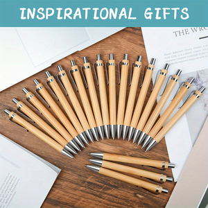 Custom Bamboo <b>Ballpoint</b> <b>Pen</b> Retractable 0.5mm Black Ink Eco-Friendly Laser Engraving Writing Gift for Office Promotions - Product Image 6