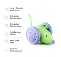 Jouet pour chat intelligent et moderne : Souris interactive en silicone, boule à mouvement automatique, rechargeable, activée par le toucher, laser pour jeu d'intérieur