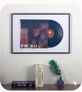 Support de Présentation pour Disque Vinyle 12 Pouces, Cadre <span class=keywords><strong>Photo</strong></span> Mural pour Album CD, Boîte à Ombre pour Vinyle avec Miroir Intégré - Product Image 4