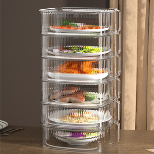 Multi Layer Food Cover Cylinder Clip On Dustproof Storage Container For Kitchen Leftovers Dishes - Product Image 1