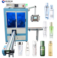 Máquina de Serigrafía Vertical Semiautomática con Plato Giratorio y Cinta Transportadora para Frascos de Plástico de Cosméticos, Precio Directo de Fábrica