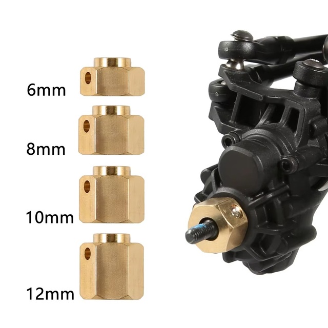 MEREPACCOR 6/8/10/12 MM Heavier Brass 12MM Wheel Hex Extended Adapter for RC Crawler Traxxas TRX4 TRX-4