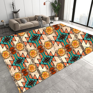 Tùy chỉnh thiết kế Aztec hướng dương đầu bò phong cách phương Tây khu vực sàn thảm thảm - Product Image 3