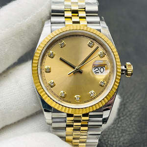 Montre mécanique de luxe haut de gamme la plus vendue 2025 avec montre d'affaires à calendrier clouté de diamants bicolores - Product Image 1