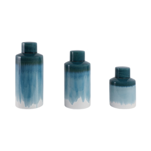 Barattoli cilindrici in ceramica con coperchi, contenitori per la conservazione, decorazioni per la casa, soggiorno, camera da letto, ufficio, esposizione su tavolo - Product Image 3
