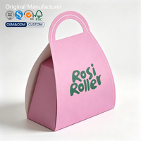 Caja de Regalo Triangular Plegable y Autoensamblable para Pasteles, Impresa a Medida, de Papel Reciclable de Grado Alimenticio, Bolsa de Transporte para Pastelería, OEM ODM