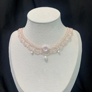 Collar de cuentas de arroz, versátil, con estilo, para vacaciones, estilo <span class=keywords><strong>Instagram</strong></span>, collar artístico de nicho, collar de flores, joyería para mujer - Product Image 4