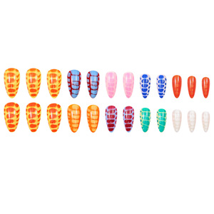 <span class=keywords><strong>Faux</strong></span> ongles press-on pré-dessinés en forme d'amande, plaques à poser pour le nail art des doigts - Product Image 5
