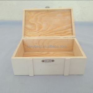 Trang trí bằng gỗ màu trắng Thùng với bản lề nắp và bạc clasp gỗ lưu niệm hộp lưu trữ trường hợp để đóng gói quà tặng, bán lẻ - Product Image 2