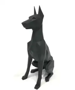 ポップアート家の装飾樹脂グラスファイバー像動物幾何学犬抽象芸術彫刻