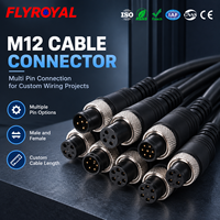 Connecteur de câble M12 2 3 4 5 6 8 broches mâle femelle fileté, câble d'extension de signal OEM, connecteur de câble circulaire M12