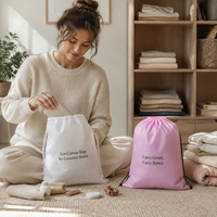 Sac à poussière en non-tissé de qualité supérieure avec cordon de serrage, pochette élégante de style vintage, logo personnalisé, réutilisable, écologique, pour l'emballage de cadeaux