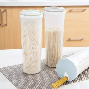 Plastic Tall Food Storage Spaghetti Noodle Pasta Container with Locking Lid Airtight Dry Food Keeper Canister
