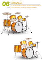 Instrument de percussion musical de haute qualité, batterie acoustique de 5 pièces, batterie pour enfants, filles, enfants, à vendre