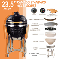 Barbecue Kamado en céramique AUPLEX 23 pouces, fumoir au charbon de bois, plusieurs tailles disponibles pour la cuisson en extérieur, la cuisson de pizzas, utilisation comme parrilla